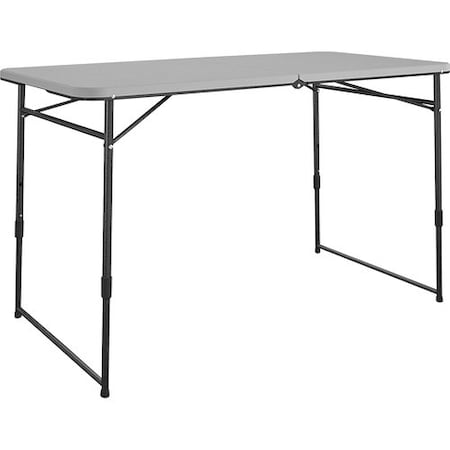Cosco Home And Office Products Table, Utility, Fold-in-Half, 48inWx24inDx28inH, Gray CSC14400GRY1E